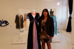 Voile seta pura rosa e blu